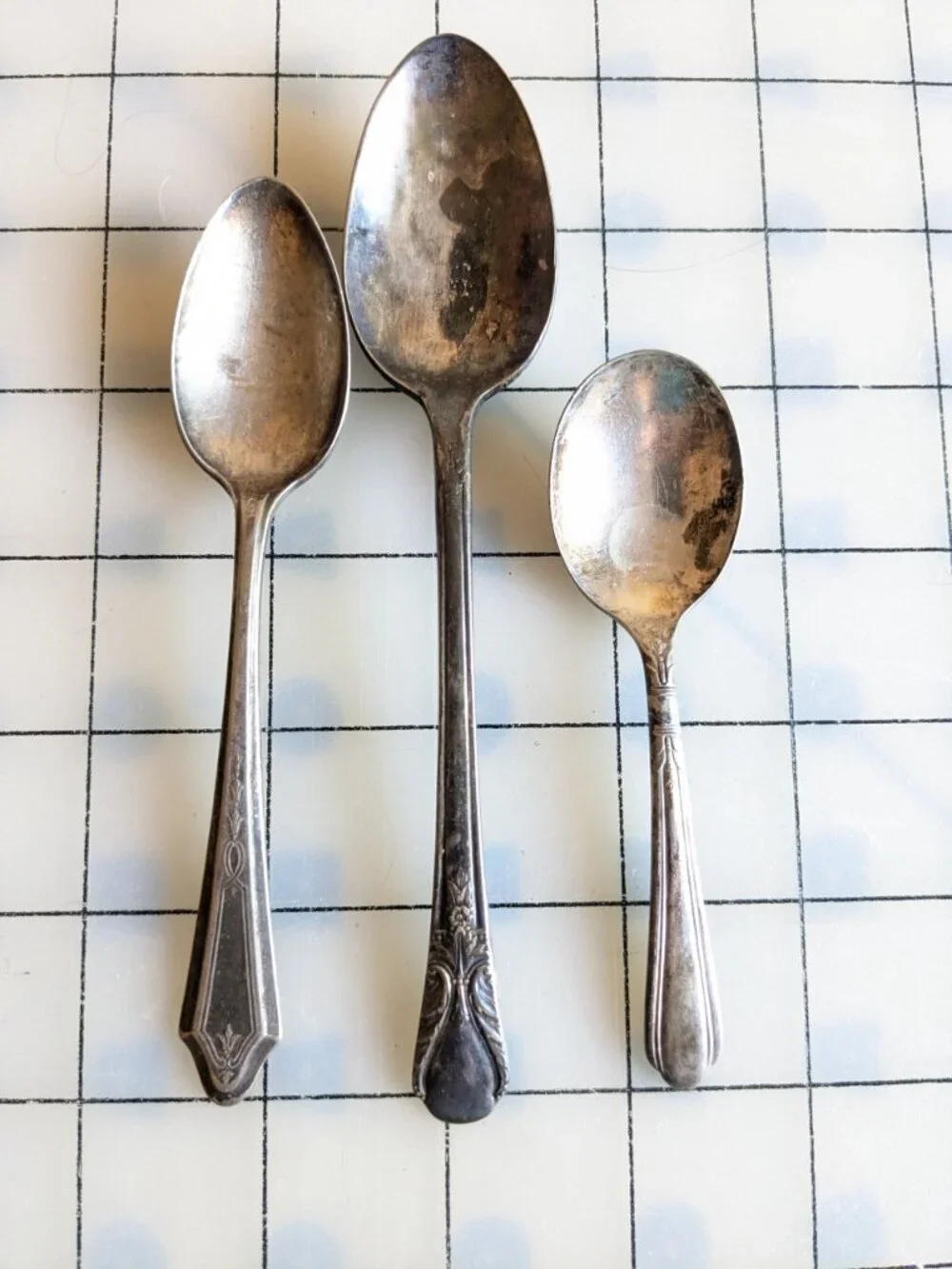 Set of 5 Silverplate Flatware - Spoons and a Fork Vintage